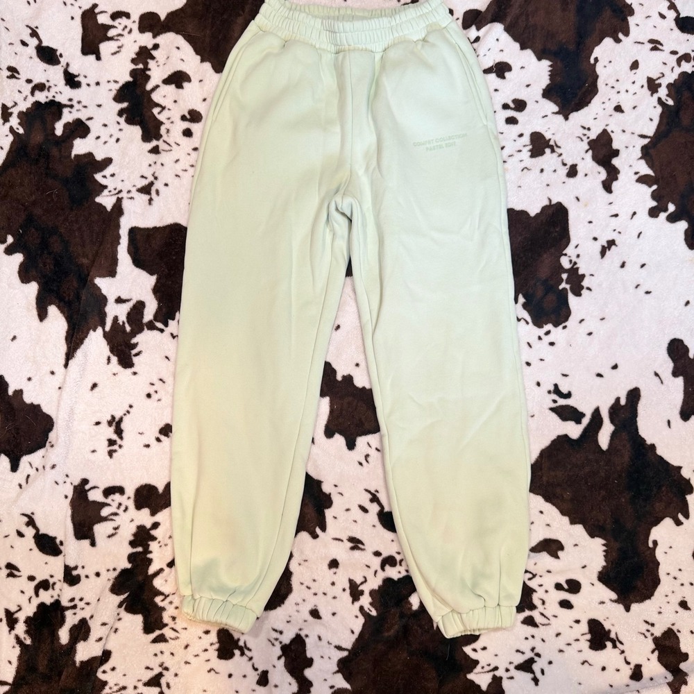 Comfrt Pastel Edit Sweatpants‎ Womens Small Mint Green Fleece Joggers Loungewear